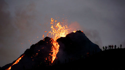 Silhouette of bonfire