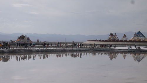 Tibetan tent and place for worship found inside the china chaka salt lake