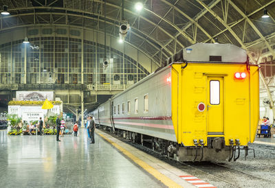 Train on railroad station platform