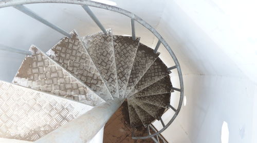 Close-up of spiral staircase in building