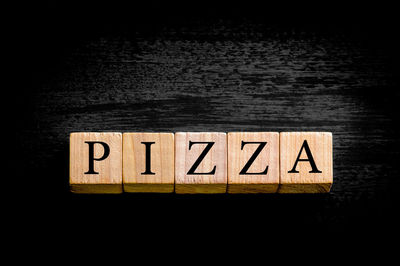 Information sign on black background