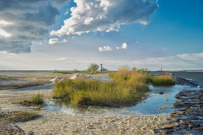 Scenic view of river against sky