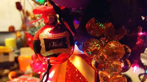 Close-up of christmas decoration