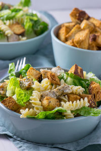 Close-up of salad in plate on table