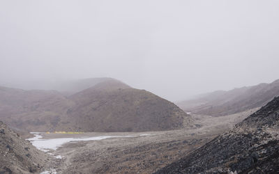Scenic view of mountains against clear sky