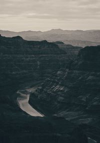 High angle view of landscape against sky grand canyon 