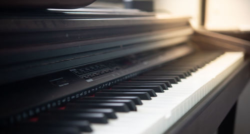 Close-up of piano keys