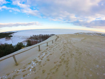 Scenic view of beach against sky
