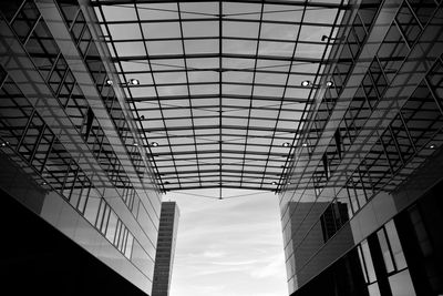 Low angle view of modern building against sky