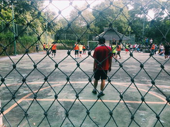 Man playing soccer on field