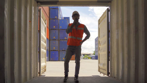 Man working in building