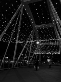 View of illuminated people at night