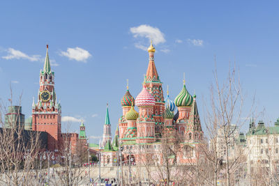 Panoramic view of temple building against sky