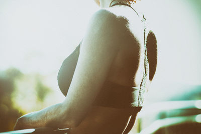 Close-up of curtain at home