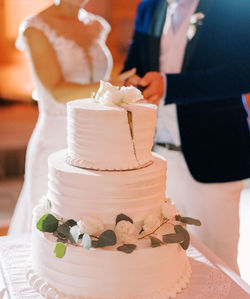 Close-up of wedding dress