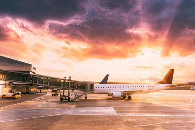 Airplane on airport runway