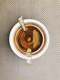 High angle view of coffee on table