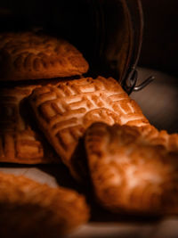 Close-up of bread on table