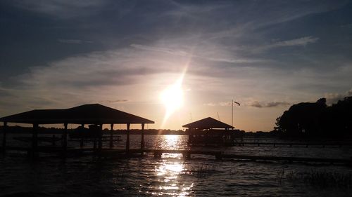 Scenic view of sunset over river