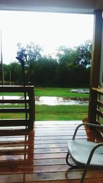 Empty bench in park