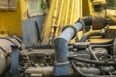 High angle view of vehicle engine