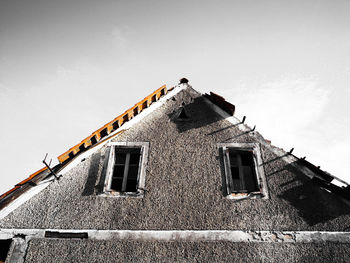 Low angle view of house against clear sky