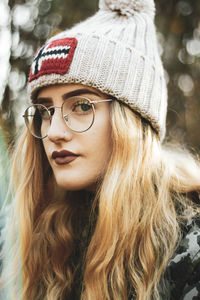 Close-up portrait of young woman