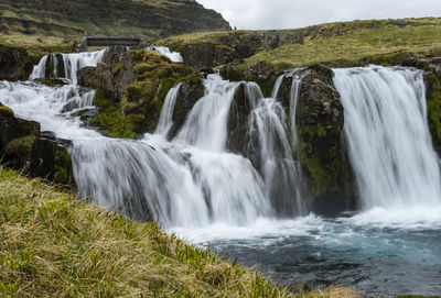 Scenic view of waterfall