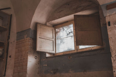 Low angle view of abandoned building