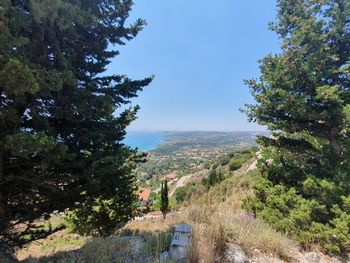 Scenic view of landscape against clear sky