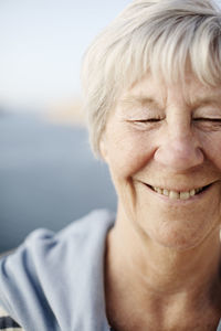 Close-up of happy senior woman