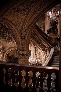 Interior of illuminated historic building