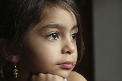 Close-up portrait of cute girl