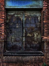 Closed door of old building