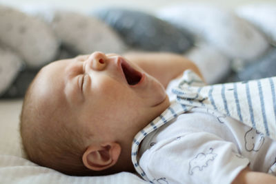 Close-up of baby lying down