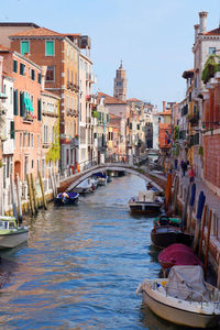 View of boats in canal