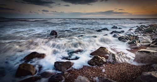 View of waves on beach