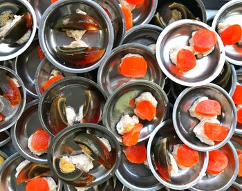 High angle view of food