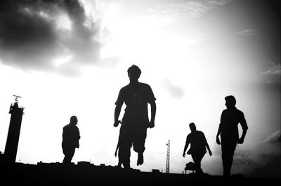 Low angle view of man against sky