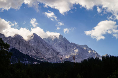 Low angle view of mountains against sky