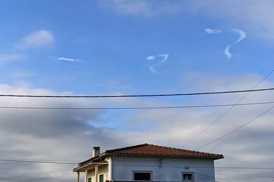 Low angle view of house against sky