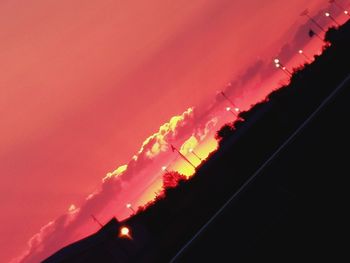 Close-up of orange sky at sunset