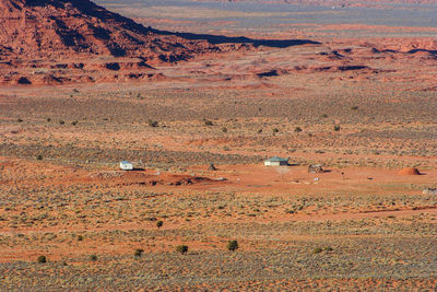 Aerial view of desert land