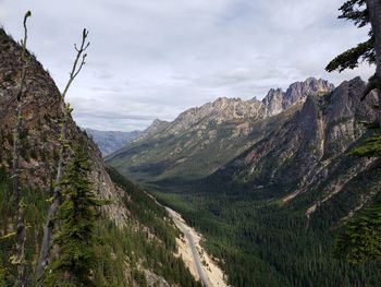 Panoramic view of landscape and mountains against sky