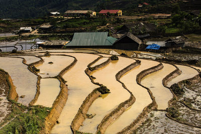 High angle view of landscape