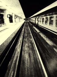 Train at railroad station platform