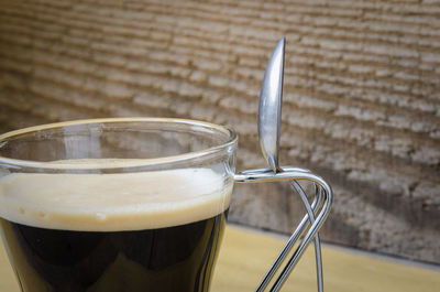 Close up of coffee and teaspoon