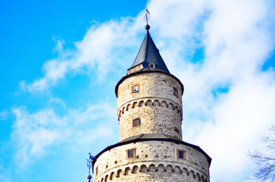 Low angle view of historic building against sky