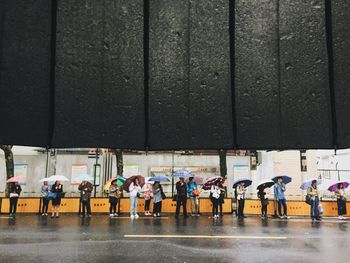 Group of people in front of building