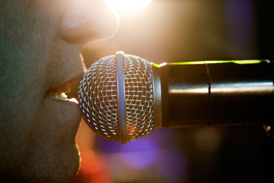 Close-up of microphone